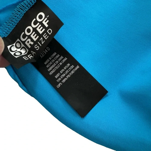 Coco Reef Reversible Verso Twist Underwire Bikini Top Python Blue Size 32/34D - Picture 8 of 13